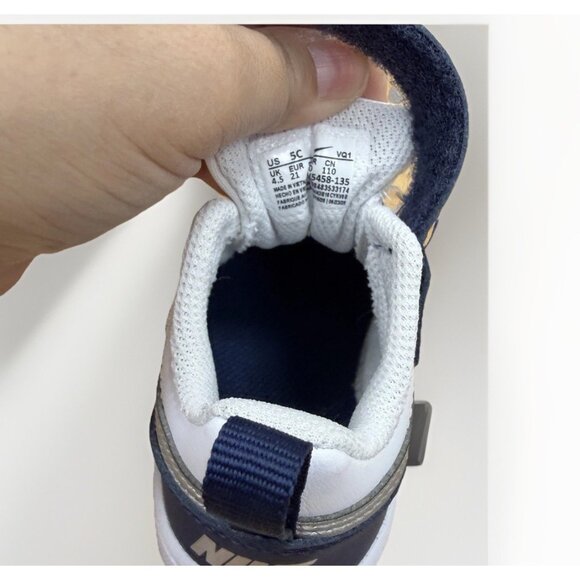Nike Toddler Court Borough Low Recraft Sneakers size 5C Baby Shoes Navy/Silver - Picture 7 of 10